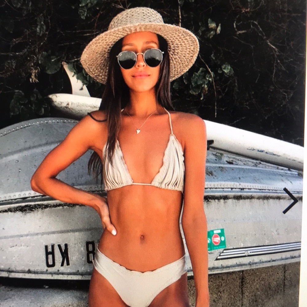 12th tribe dipped in gold bikini top